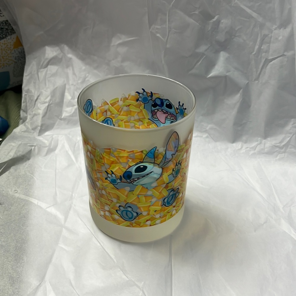Disney Stitch candy corn Halloween frosted glass